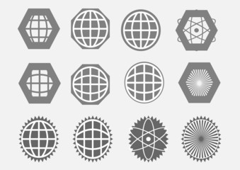world Earth vector icons set