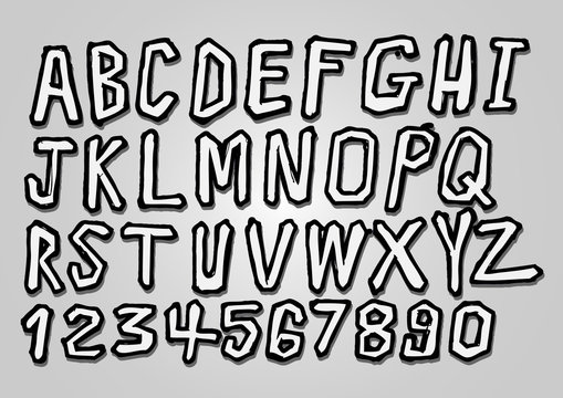 Font Sketch Hand drawing vector letters