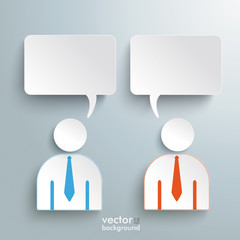 Two Humans 2 Speech Rectangle Speech Bubbles