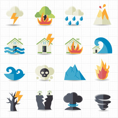 Natural disaster icons