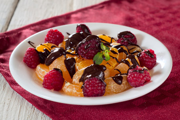 Tangerines and raspberry