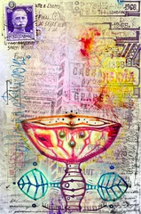 Poster Magic plant in the graffiti background © Rosario Rizzo