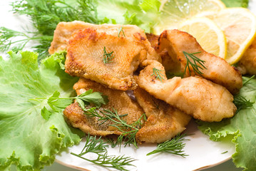 Tasty healthy fish fillet with vegetables