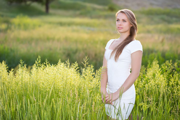 Dreamy young woman