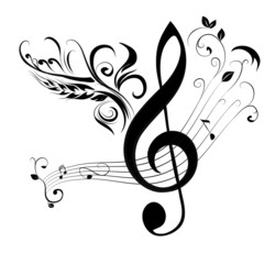 treble clef and note