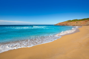 Fototapeta na wymiar Cala Pilar beach in Menorca at Balearic Islands