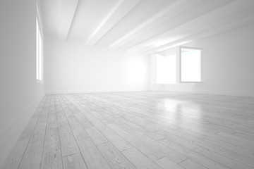 White room with opened windows