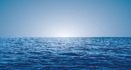 Naklejka premium sea sunrise horizon