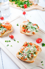 Fresh vegetarian Italian toast bruschetta