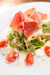 salad with ham