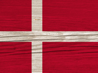 Dänemark Flagge Holz