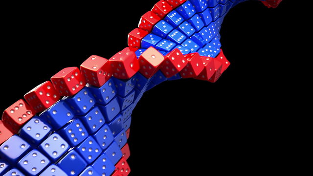 Fantasy DNA of dice. 3d animation