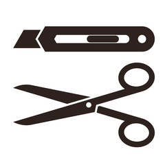 Cutter knife and Scissors symbol