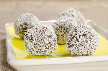 home made chocolates of dark chocolate