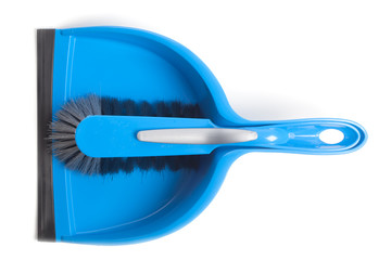 Household cleaning brush and dustpan