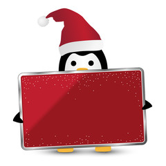 XMAS Pinguin *** Schild blanko