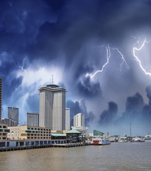 Thunderstorm over New Orleans, Louisiana