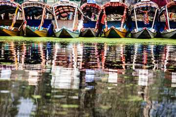 Shikara boat in Dal lake , Kashmir India