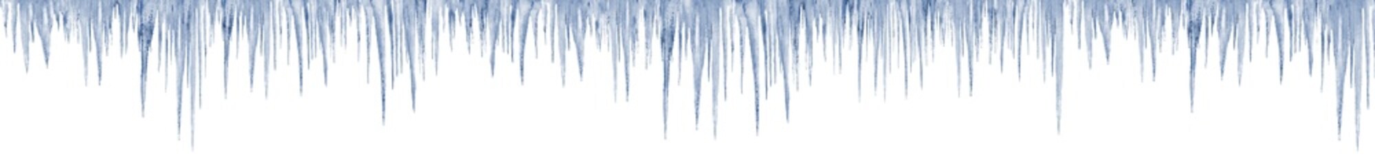 icicles on white background 1 meter long in print size - obrazy, fototapety, plakaty