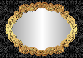black background with golden frame