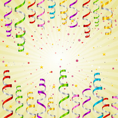 vector illustration of colorful party steamer background