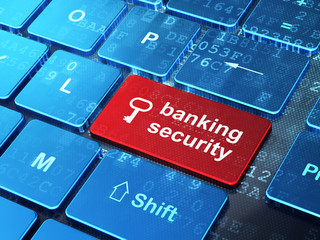Safety concept: Key and Banking Security on computer keyboard