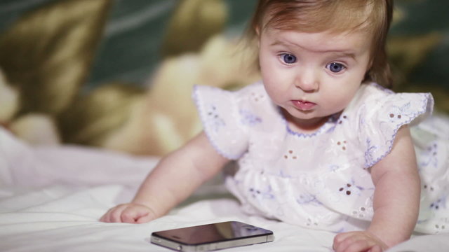 Baby with a smart phone