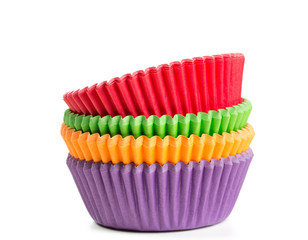 muffin liners isolated on white background