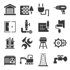construction icons, icons set