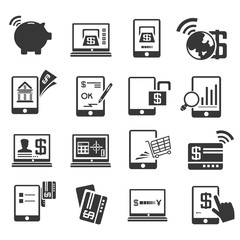 online banking icons, financial icons