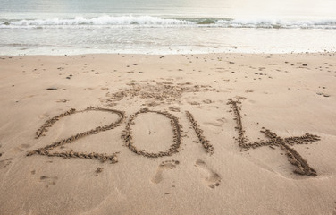 2014 on sand at beach
