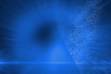 Shining blue circuit board