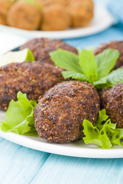 Kibbeh - Middle Eastern minced meat and bulghur fried snack