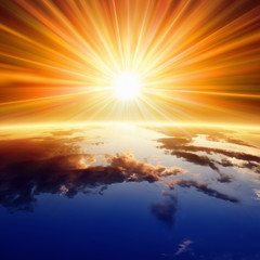 Naklejka premium Sun above Earth