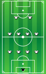 soccer field with team formation