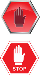 stop sign with hand