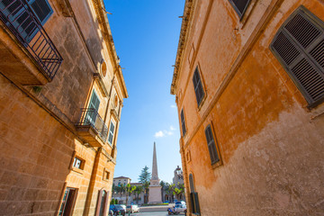 Fototapeta na wymiar Ciutadella Menorca Placa des Born in downtown Ciudadela