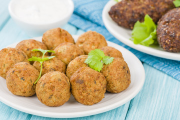 Falafel - Middle Eastern chickpea and fava beans fried balls