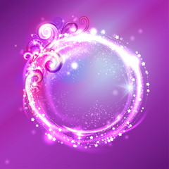 Festive glittering round frame. Vector Background