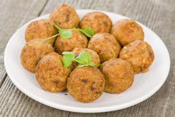 Falafel - Middle Eastern chickpea and fava beans fried balls