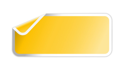 The yellow label with folded corner