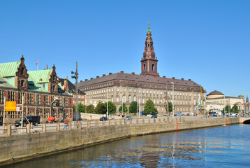 Copenhagen. Island Slotsholmen embankment