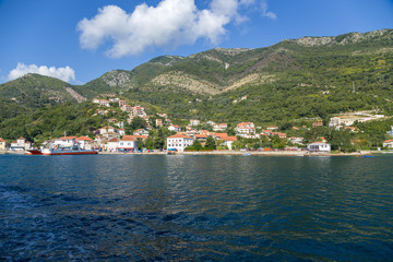 Fototapeta na wymiar Bay of Kotor. Ferry