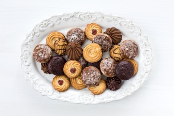 Plate with Christmas cookies and gingerbread