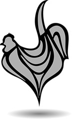 rooster in fragments vector illustration