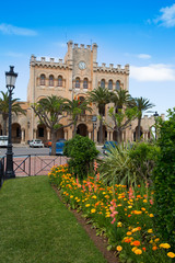 Fototapeta premium Ciutadella Menorca city Town Hall and gardens