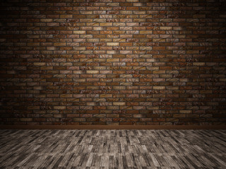 Interior with brick wall