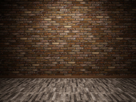 Interior with brick wall