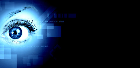 Eye on technology background.