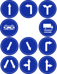 traffic direction signs